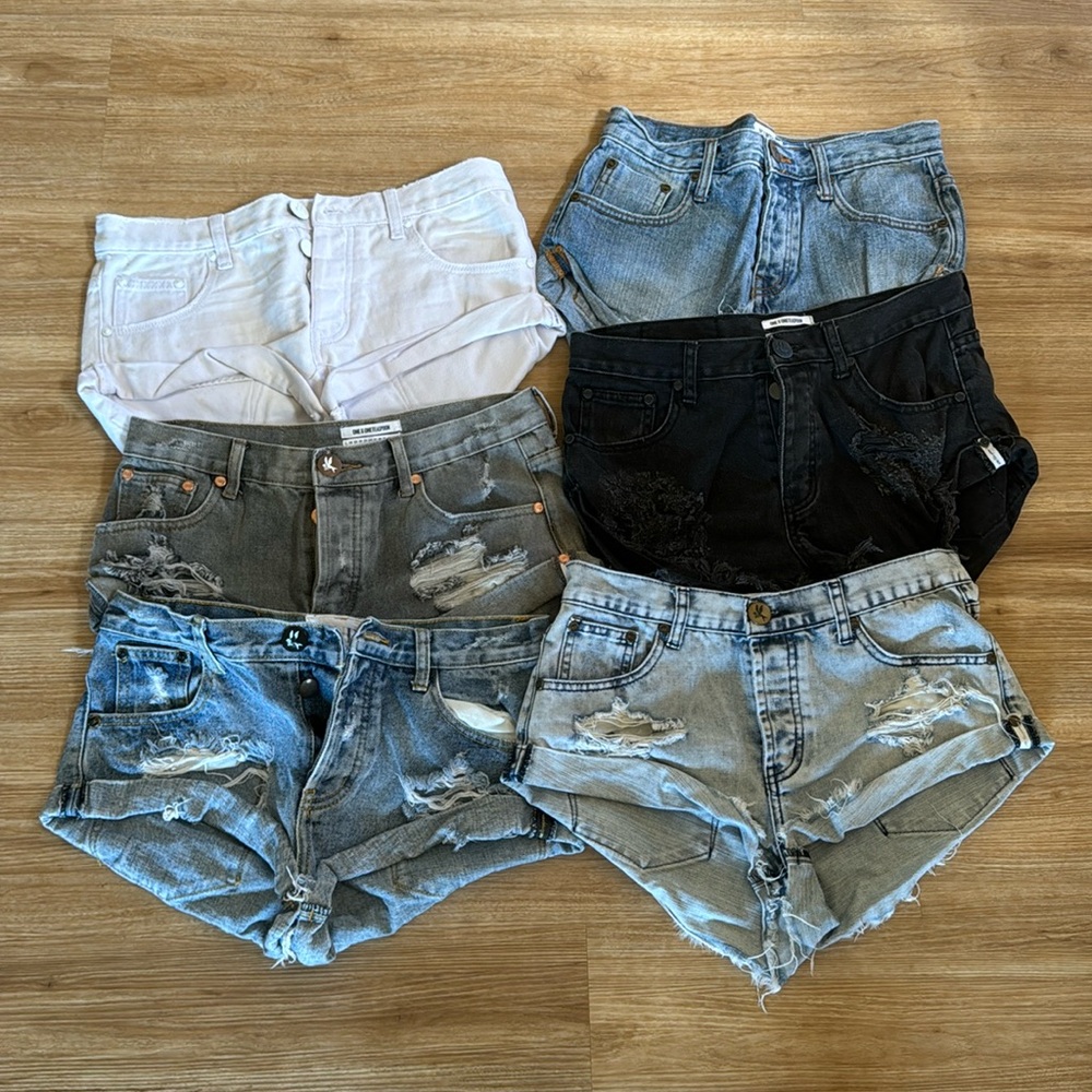 Lot of 6 One Teaspoon Bandit denim shorts ALL size 26